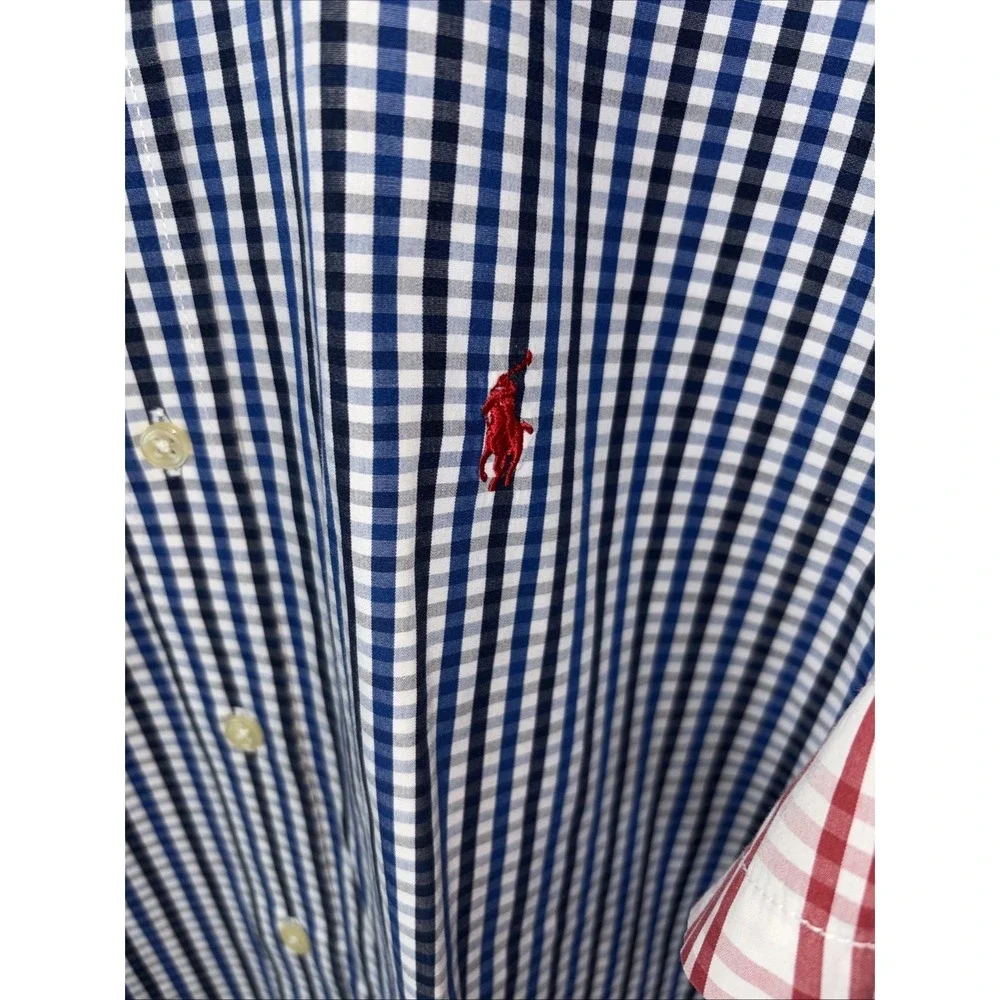 Vintage Polo Ralph Lauren Short Sleeve Button Up Shirt Plaid XL Preppy Lot Of 2
